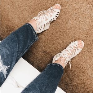 Lace up wedges